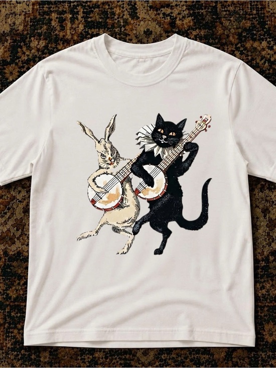 Gildan Tops - Pet Cat Graphic Tee - White - Brand